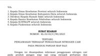 Surat Edaran Kementerian Kesehatan tentang pengawasan terhadap penggunaan nitrogen cair pada produk pangan siap saji