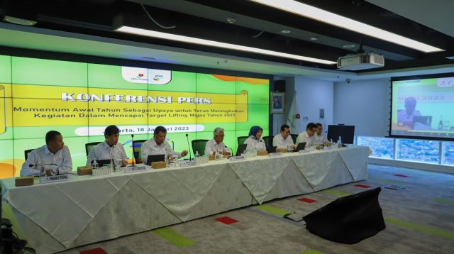 Konferensi pers awal tahun 2023 SKK Migas di Jakarta, Rabu (18/1/2023).