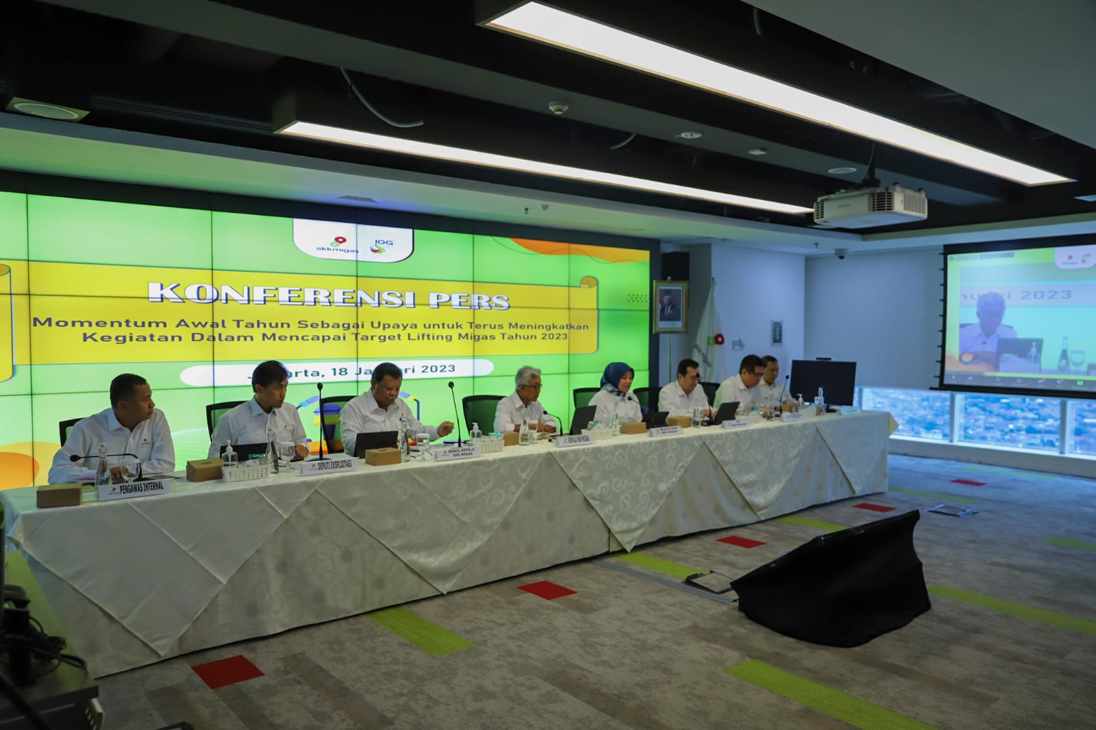 Konferensi pers awal tahun 2023 SKK Migas di Jakarta, Rabu (18/1/2023). Konferensi pers awal tahun 2023 SKK Migas di Jakarta, Rabu (18/1/2023).