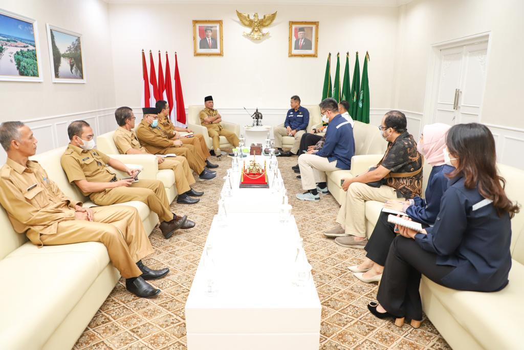 Kepala SKK Migas Anggono Manhendrawan dan dan General Manager KKKS Medco E&P Muhammad Zulkifli saat audiensi dengan Pj Bupati Musi Banyuasin Apriyadi Mahmud