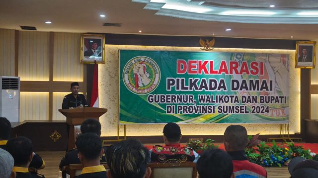 Sebanyak 250 anggota ojek online pada Senin 4 November 2024, mendeklarasikan Pilkada Damai 2024. Mereka tergabung dalam Koalisi Ojol Palembang [KOP] terdiri dari, MGMA, Kopral, OPD, Pos B, KCS, DSFP, KRC, KM 9, KRB, Solid, GGSB, Gagraber, PKP, KKP, DOR, POTB, G2MS, Dewa, Garing.